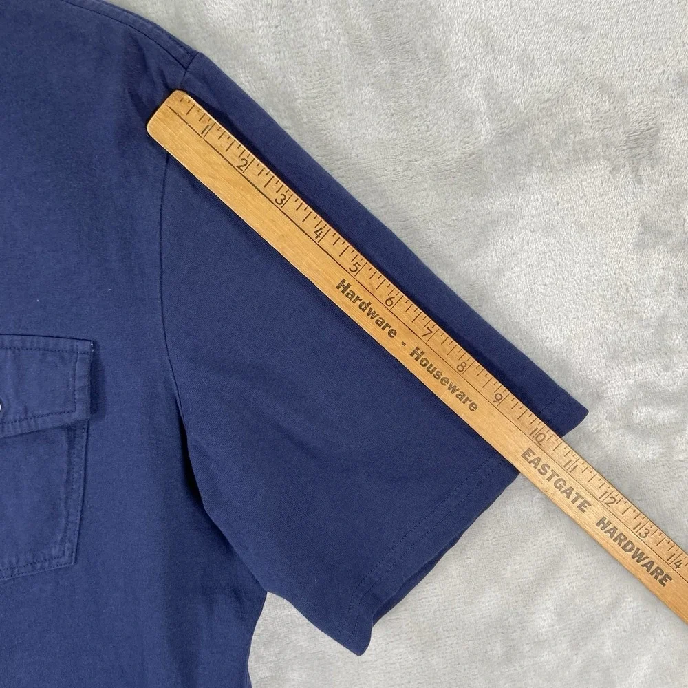 Criquet Shirt Mens Medium Polo Short Sleeve Pullover Organic Cotton Navy Blue